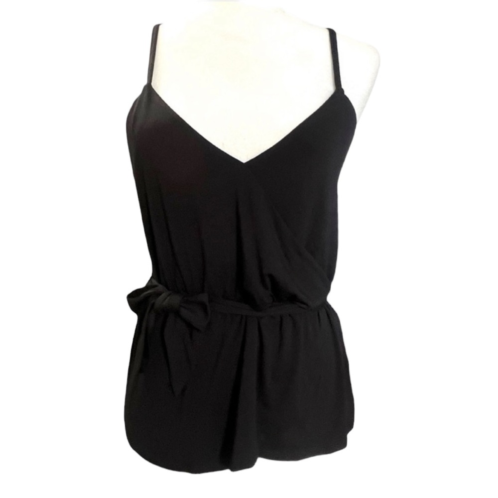 Bar III Essentials Spaghetti Strap Deep Black Top… - image 6